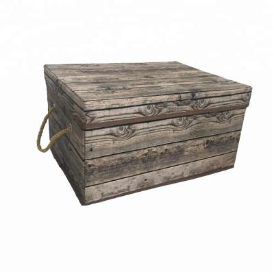 China Eco - Friendly Wooden Fabric Storage Box With Lid for sale