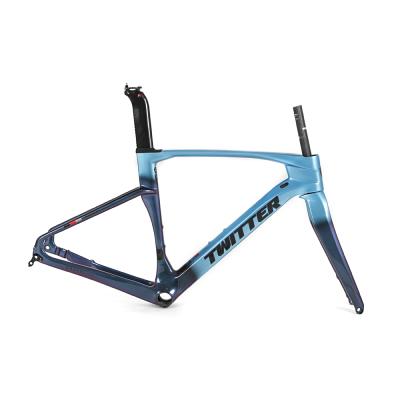 China Road Bikes 2021 TWITTER Bike Factory GRAVEL-V2 Latest Gravel Bike Frame Carbon Road Bike Frame For 40C Clincher for sale