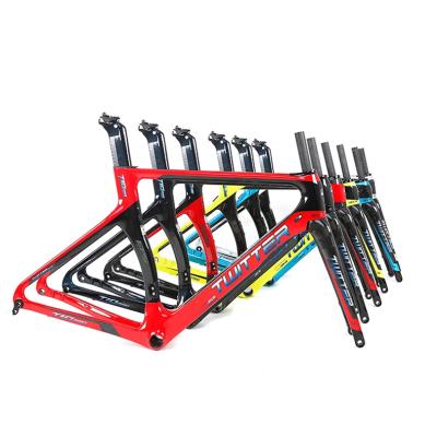 China 700C Twitter Size Quality OEM Light Weight Full Carbon Fiber Racing Road Bike Bicycle Frames t800 54cm Carbon Frame 700C for sale