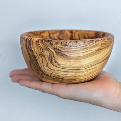 China Sustainable Olive Wooden Bowl , Olive Wooden Serving Bowl Custom Salad Size for sale