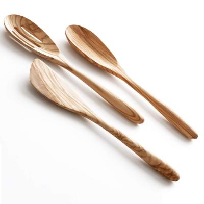 China Olive Wooden Spoons Viable For Cookware Set, 3-Piece.Sustainable Olive Wooden Spatula for sale