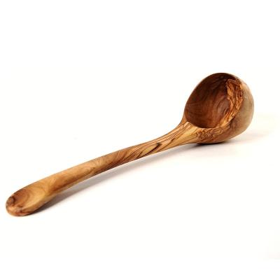 China Large Olive Wood Ladle handmade viable 1 piece, olive wood kitchenware for sale