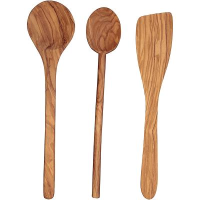 China Sustainable Olive Wood Utensil Spatula Spoon 3 Piece Pocket Set 12 inch, Olive Wood Tableware for sale