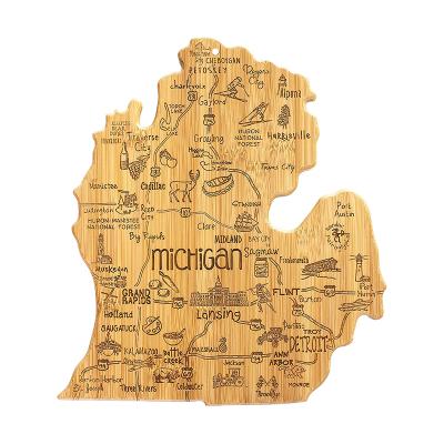 China Michigan State Sustainable Bamboo Destination Bamboo Serving and Cutting Board for sale