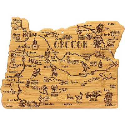 China Amazon Sustainable Hot Sales Trace Shape Bamboo Cutting Board, Oregon State Destination Bamboo Cutting Board for sale