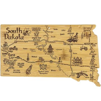 China Sustainable State Bamboo Destination South Dakota Bamboo Serving and Cutting Board for sale