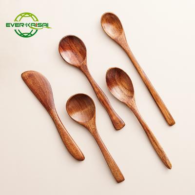 China Wooden spoons of old environmentally friendly paint sustainable. Wooden spoons and forks for cooking mixing stir, fish shaped spoon. for sale