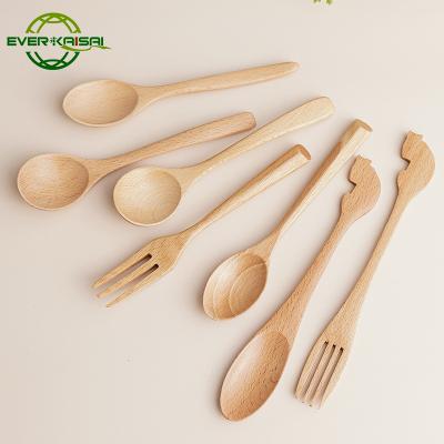 China Sustainable cute little wooden flatware, spoons and forks kids flatware reusable flatware. for sale