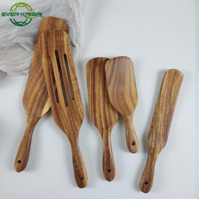 China Sustainable Wood Spatula Set, Natural Teak Kitchen Utensil Set Heat Resistant Non Stick Wood Cookware, Spurtle Spatula Sets. for sale