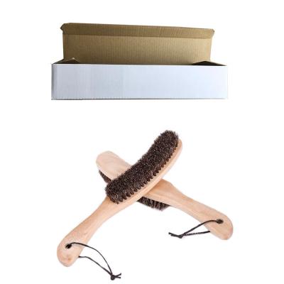 China Sustainable 2 U-Shape Horse Hair Cap Brush Set With Customized White Case for sale