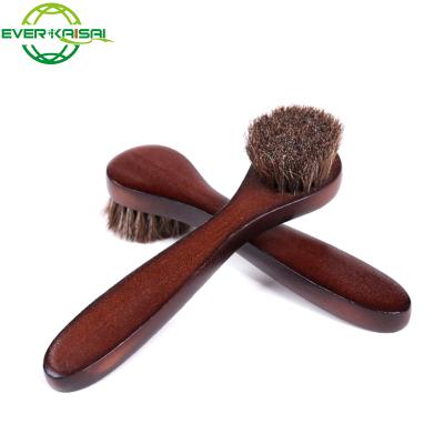 China Small sustainable wooden horsehair shoe brush, brush for cleaning and polishing the daily top, customizable shoe brush. for sale