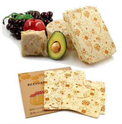 China Certified Disposable 3 in 1 Reusable Beeswax Food Wrap Eco Friendly Biodegradable Paper Beeswax Wrap for Sandwich for sale