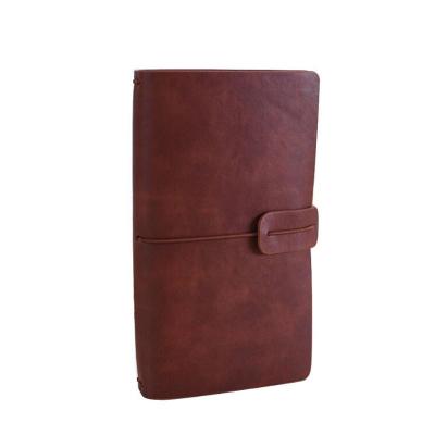 China Colorful Leather Cover A6 Hardcover PU Pocket Portable Travel Notebook with Link Low MOQ Custom Accept for sale