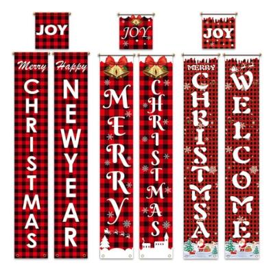 China Christmas Event Layout Room Decoration Holiday Celebration Curtain Door Decorations 3pcs Per Set for sale