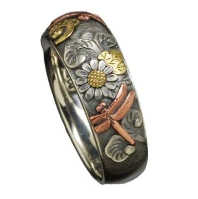 China New Alloy Casual / Sporty Vintage Carving Ring Flower Dragonfly Sunflower Rings for sale