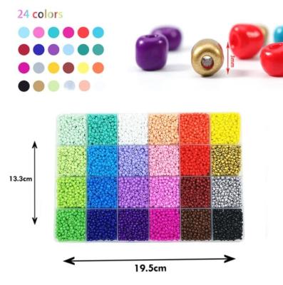 China For Promotion Wholesale 24 Grid Millet Beads Glass Beads DIY Jewelry Accessories Paint Letter Beads With Box for sale