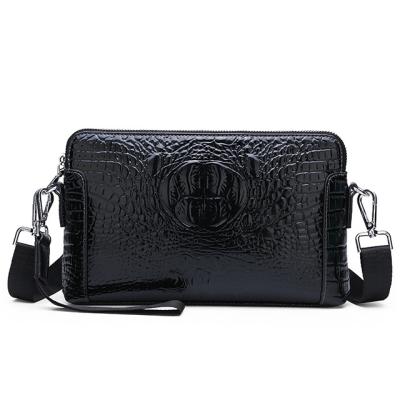 China New Style High Quality Crocodile Pattern Young Men's Messenger Bag Fashion Casual Trend Multifunctional Middle-aged Clutch Bag Small Bag for sale