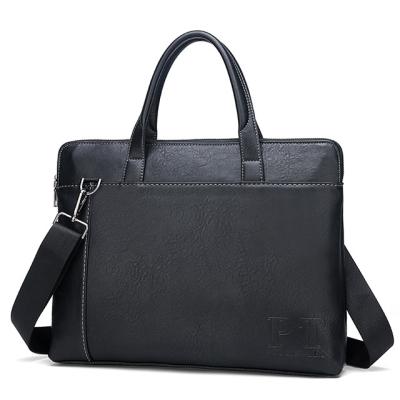 China Online shopping high quality china cross Tote Bag Business Briefcase Shoulder large men's tote bag PU leather bag 2019 men's - body for sale