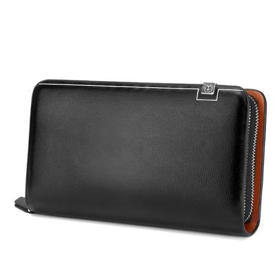 China High-quality men's clutch bag double zippers long multi-card mobile phone bag fashion tide men's large-capacity wallet business handbag for sale