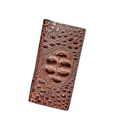 China The Tide Men's Three-dimensional Pattern Waterproof Men's Long Wallet Crocodile Wallet Fashion Casual Multi-Card Pu Leather Men's Bag for sale