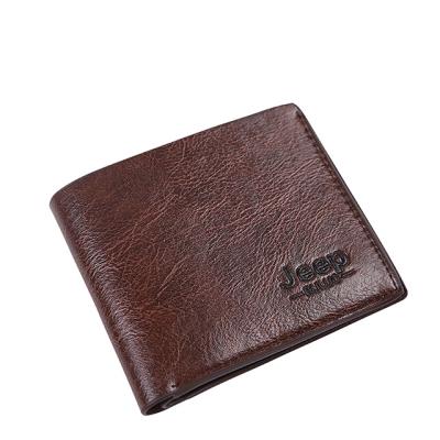 China Waterproof Pu Leather Men's Wallet Men's Short Fashion Tide Casual Bag Multi-Card Cheap Stand for sale