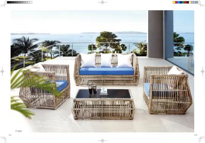 China wicker outdoor furniture rattan sofa garden sofa set for sale