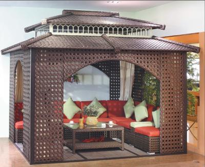 China China garden house outdoor pavilion with sofa garden rattan tents 1113 for sale