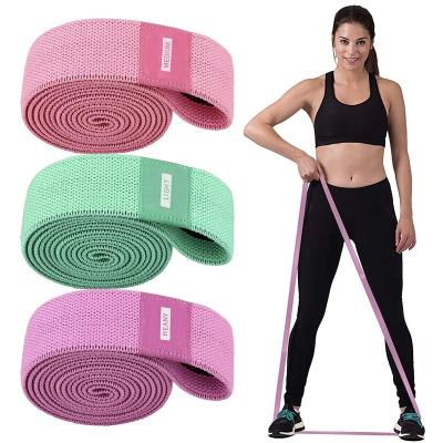 China Hot Sales New Style Fitness Squat Function Resistance Band Anti-Slip Colorful Knitting Indoor Yoga Multi Exercise Long Resistance Band Hot for sale