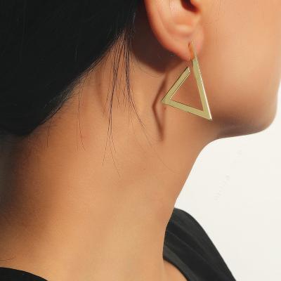 China 2022 Korean Style Fashion Simple Metal Alloy Triangle Environmental Friendly Drop Earrings For Women for sale