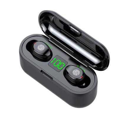 China hot selling In-ear noise canceling sport BT 5.0 F9 TWS wireless earbuds with power bank battery LED display for sale