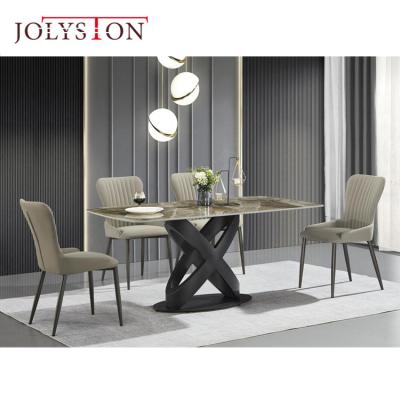 China (Size) modern adjustable steel dining table and chairs rectangular slate dining table for sale