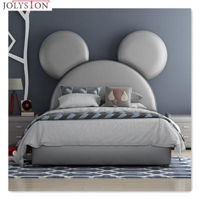 China Cozy kids bed frame mickey cartoon kid's solid wood bedroom bed fabric multifunctional folding custom nordic cute cartoon for sale