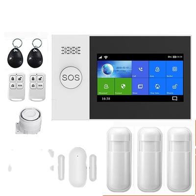 China Tuya WiFi GSM Touch Screen Burglar Kit Smart Mobile APP RFID Home Security Protection Alarm System Remote Control Arm and Disarm KHJ-ALAM-2 for sale