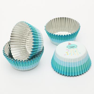 China Printed Aluminum Foil 60gsm Disposable Paper Cupcake Cases for sale