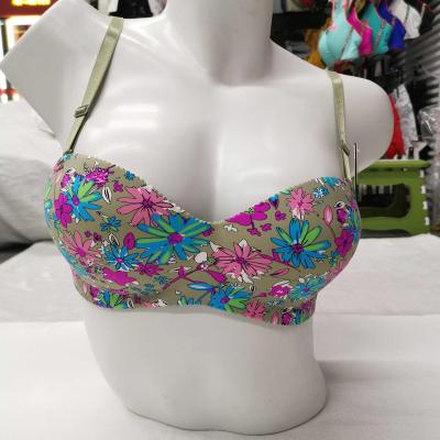 China Fashion One Piece Custom Design Women Print Seamless Bra And Bra For Big Breast for sale