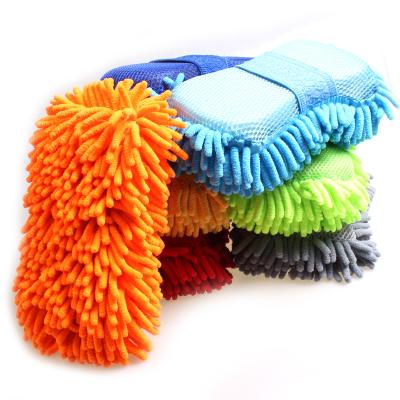 China Chenille Different Car Wash Color Block Car Wash Cleaning Sponge for sale