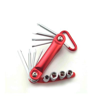 China Customized Cr-v 6150 Logo 12Pcs Folding Bicycle Repair Tool Kit for sale