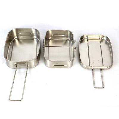 China Stocked Factory Price 304 Stainless Steel picnic lunch box Outdoor Single camping pot for sale