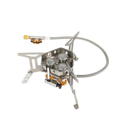 China Butane Portable outdoor camping mini Ultralight Stainless steel Three star stove for sale