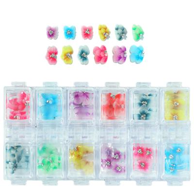 China new 5D Butterfly Design 5D Resin Nail Art Decorations Embossed Butterfly Flower For Nail Art for sale