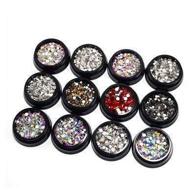 China ECPs-friendly design of Crystal Decorative Diamond Gold Fashion Facoty Supply Base nails Art Rhinestones ornaments for nail decoration for sale