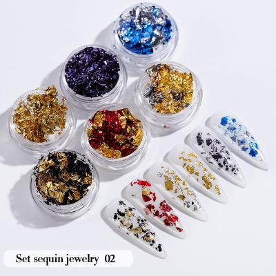 China 8Types Colorful Shiny Nails Sprinkles Nail Art Metallic Shining Flakes Silver Nail Glitter Sequins Sets For Decoration Holographic Manicure for sale