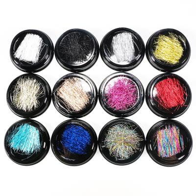 China Eco-Friendly Fashion Fast Shipping 12 Colors/Set Striping Strip Ornaments Lines For Manicure Decoration Nail Art Gold Line for sale