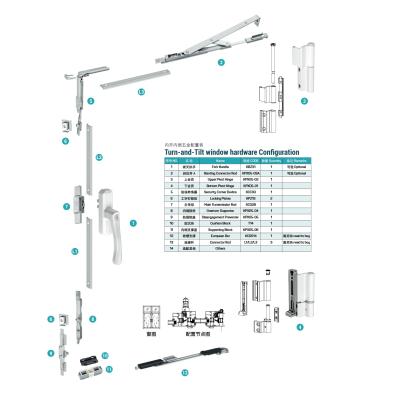 China Modern Turn and Tilt Window Set with C-Groove Window Hardware Accessories for sale