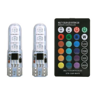 China Automotive Silicone 5050 6smd RGB Remote Control LED Width Indicator T10 T10 for sale