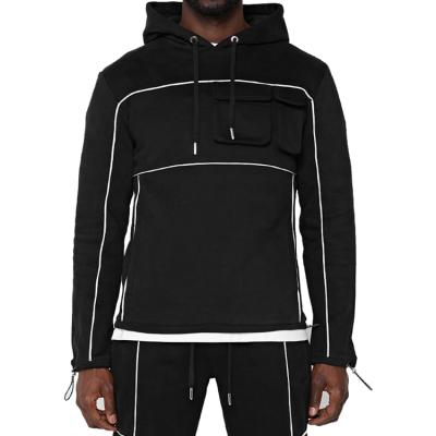 China French Terry Plus Size Men's High Quality 3M Reflective Piping Male Hoodies Sweatshirts Hot Sale Anti-wrinkle for sale