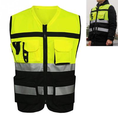 China Hivi High Visibility Custom Made Green Multi Polyester High Visibility 100% Reflective FunctionTraffic Police Safety Vest Security Vest Vest for sale