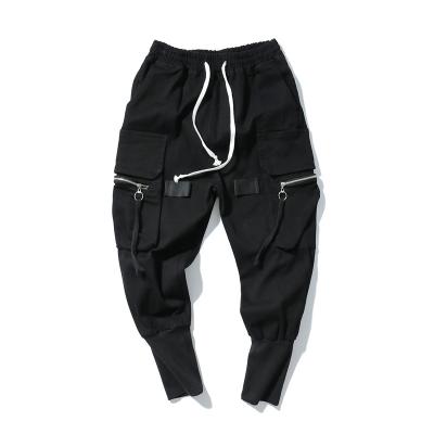 China New Fashion Anti-wrinkle Side Zipper Pockets Mens Cargo Pants Streetwear Custom Mens Hip Hop Jogging Pants for sale