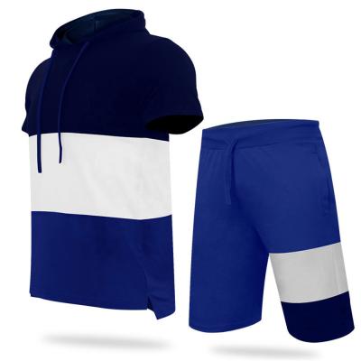 China Summer Sportswear Custom Logo QUICK DRY Hoodie And Shorts Set For Men Cotton Running Custom Men Short Set for sale