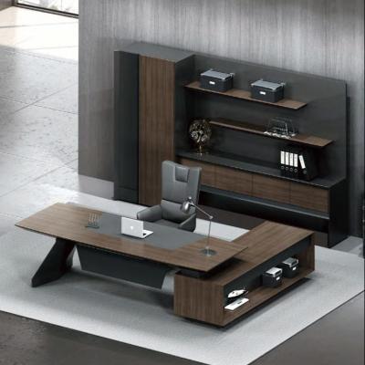 China Convertible Modern Luxury L Shaped Boss Design Office Ceo Director Desk Office Executive Wooden Table for sale